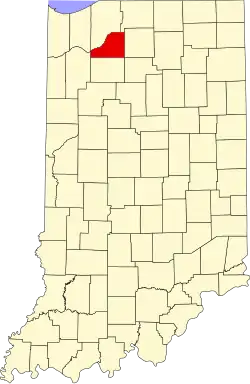 State map highlighting Starke County