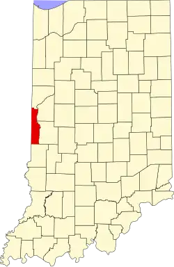 State map highlighting Vermillion County