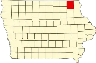 State map highlighting Winneshiek County