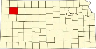 Map of Kansas highlighting Thomas County