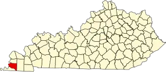 State map highlighting Hickman County