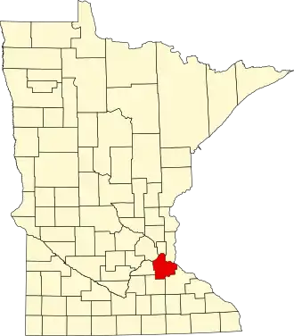 State map highlighting Dakota County