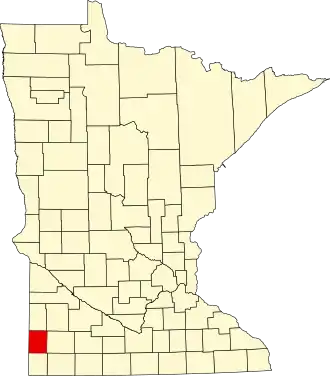 State map highlighting Pipestone County