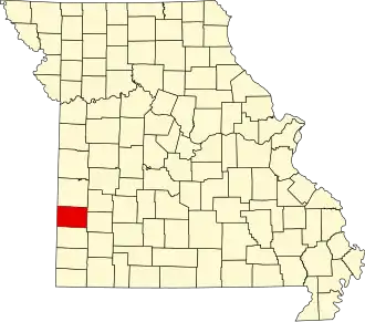 A state map highlighting Barton County in the southwestern part of the state.