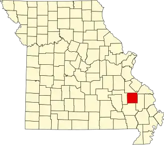 A state map highlighting Madison County in the southeastern part of the state.