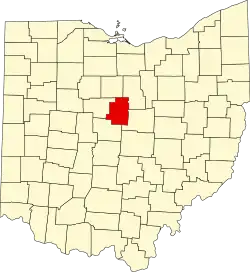 State map highlighting Morrow County