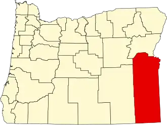 State map highlighting Malheur County