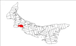 Map of Prince Edward Island highlighting Lot 17
