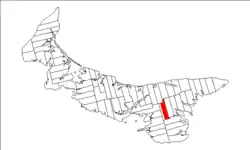 Map of Prince Edward Island highlighting Lot 51