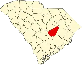 Map of South Carolina highlighting Clarendon County