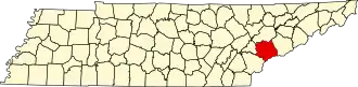 State map highlighting Blount County