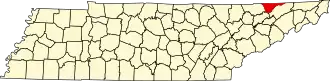 State map highlighting Hancock County