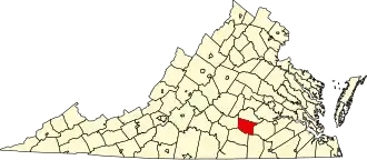 State map highlighting Nottoway County