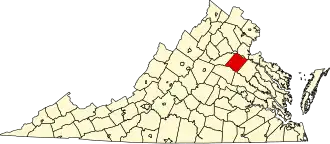 State map highlighting Spotsylvania County