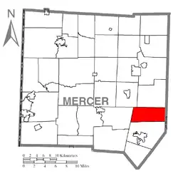 Location of Wolf Creek Township in Mercer County