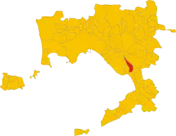 The territory of Boscotrecase in the metropolitan city of Naples