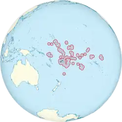 Map of the of Tu'i Tonga Empire in the 12th century