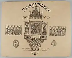 płyta litograficzna do strony tytułowej drugiego wydania Ubiorów w Polsce, 1875