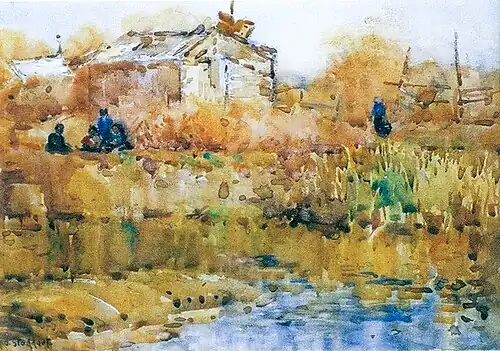 Maori Huts on the Lakefront