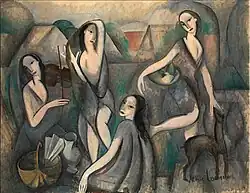 1910-11, Les jeunes filles (Jeune Femmes, Young Girls), oil on canvas, 115 x 146 cm. Exhibited Salon des Indépendants, 1911, Moderna Museet, Stockholm
