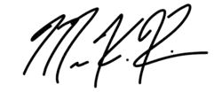 "M.K.R." Signature