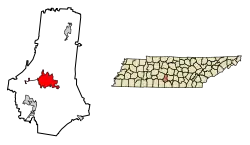 Location of Lewisburg in Marshall County, Tennessee