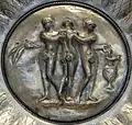 Detail of the three graces on the bowl