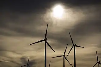 View of the electricity generation wind farm from the northeast at Meers, Oklahoma