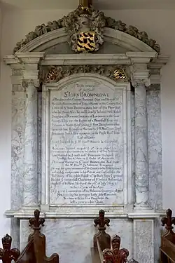Memorial to Sir John Brownlow, 3rd Baronet
