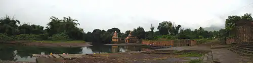 Krishna close to its origin at Menawali, near Wai, Satara district, Maharashtra.18th century, Maratha statesman, Nana Fadnavis built the Ghat and a palace here. This location has been used in many Hindi movies.[citation needed]