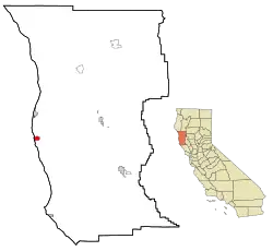 Location in Mendocino County and the state of California