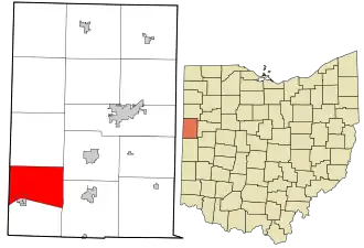 Location in Mercer County and the state of Ohio.