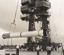 MR-4 booster erection at LC-5