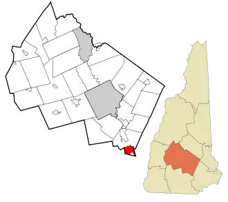Location in Merrimack County and the state of New Hampshire