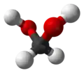 Ball and stick model of the methanediol