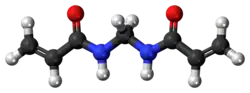 Ball-and-stick model of the methylenebisacrylamide model