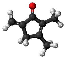 Ball-and-stick model of the methylenomycin B molecule
