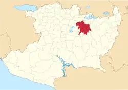 Location of Morelia in Michoacán