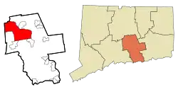 Middletown's location within Middlesex County and Connecticut