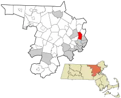 Location in Middlesex County in Massachusetts