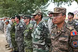 Mongolian, Indian, Canadian, South Korean, and American combat medics during Khaan Quest 2013