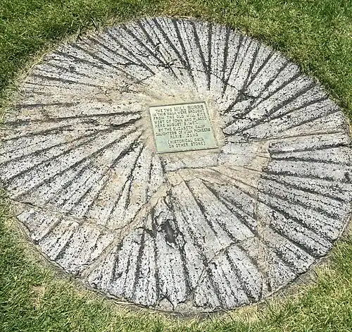 Mill burrs sold to Charles C Rich by Brigham Young in exchange for a pair of mules in 1876 to make flour for the people of Bear Lake Valley.