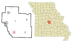 Location in Miller County and the state of Missouri