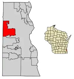 Location of Wauwatosa in Milwaukee County, Wisconsin.