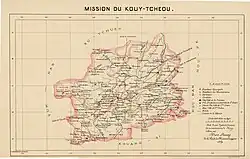 Map of the Kweichow Mission, prepared by Adrien Launay [fr], 1889.
