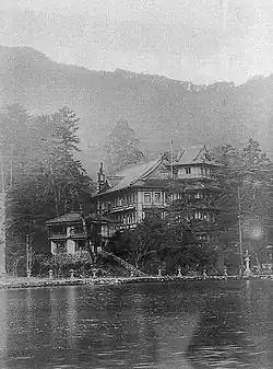 Miyajima Hotel in 1917, the building was occupied by the British Commonwealth Occupation Force when it was accidentally burnt down on 31 August 1952