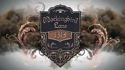 Title card, showing a house sign reading 1313 Mockingbird Lane