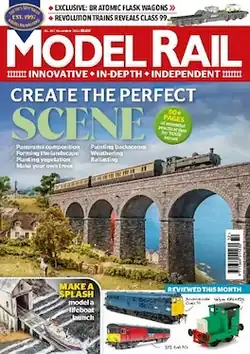 Cover of Model Rail magazine showing a model train on the model bridge
