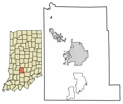 Location in Monroe County, Indiana