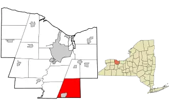 Location in Monroe County and the state of New York